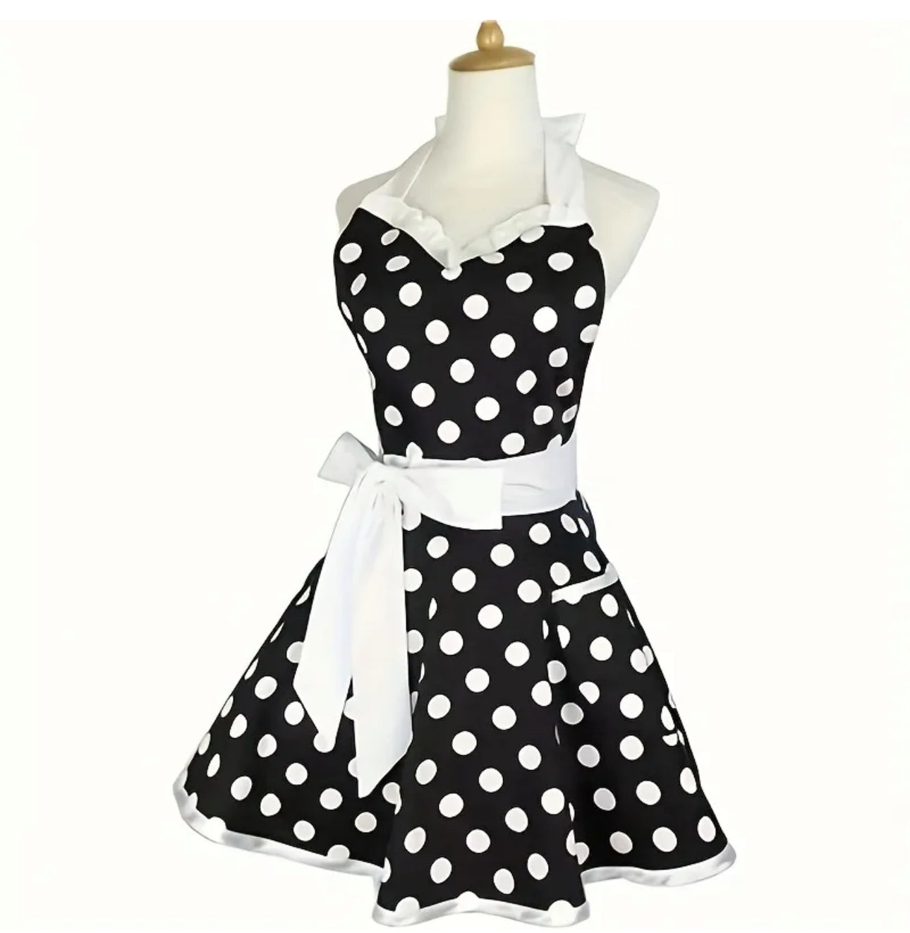 Polka Dot Apron Dress ( Red or black)