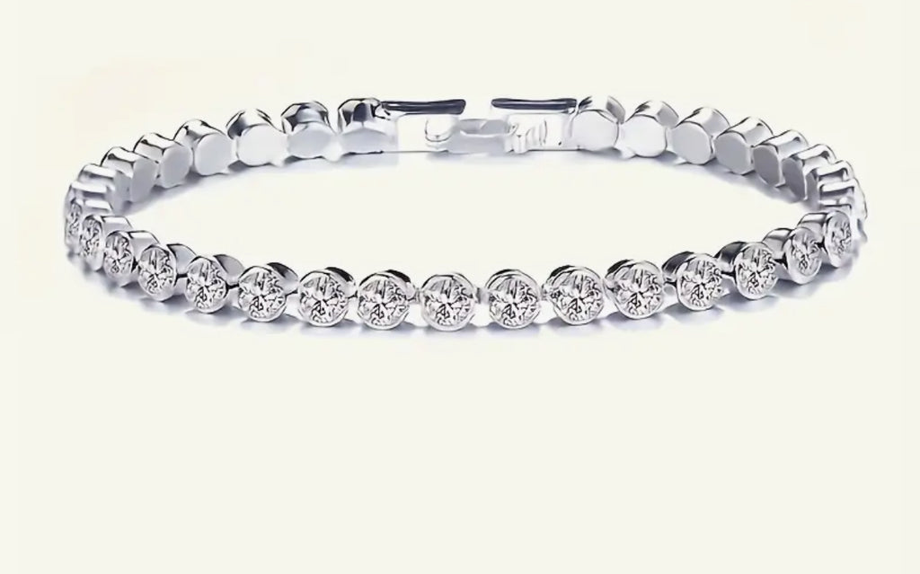Bracelet autrichien en acier inoxydable avec diamants (or ou argent)