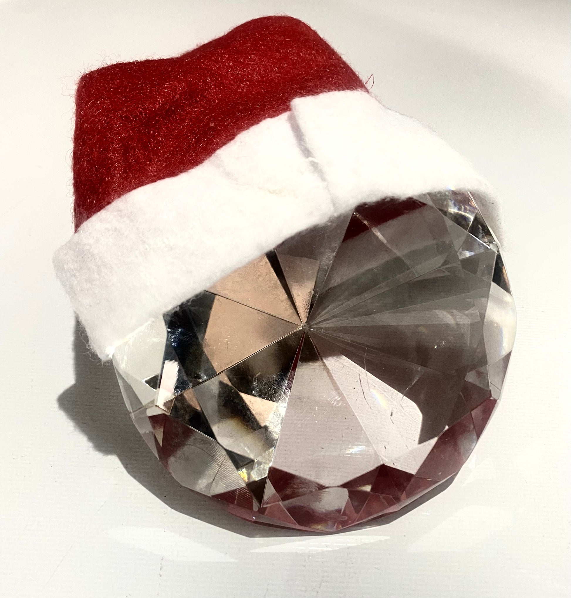 Large Crystal with Santa hat