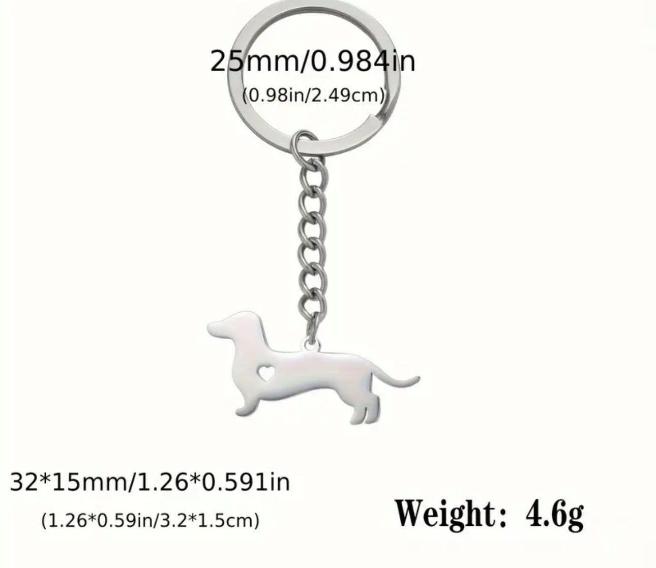 Stainless Steel Dachshund Key Chain