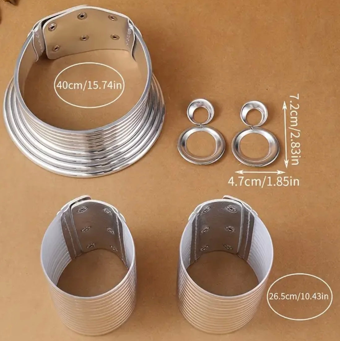Faux Coil Jewellery Set (Silver)