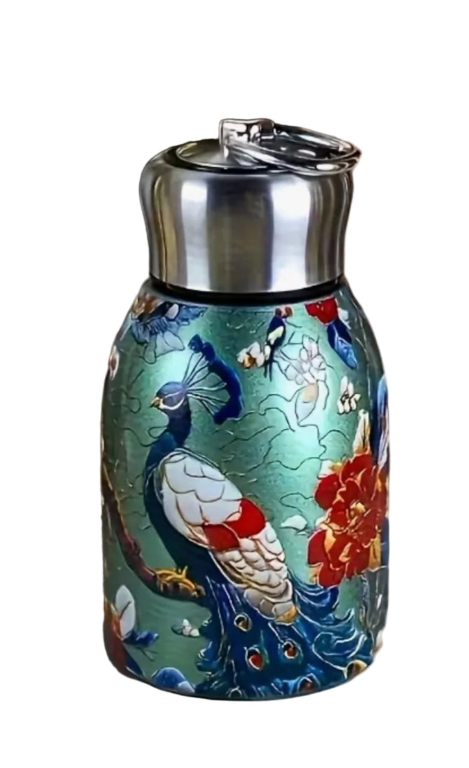 Green Stainless Steel Peacock Flask 300ml