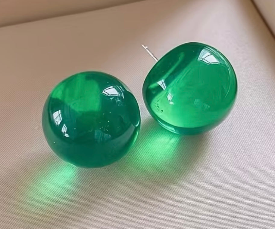 Boucles d'oreilles à bulles vertes