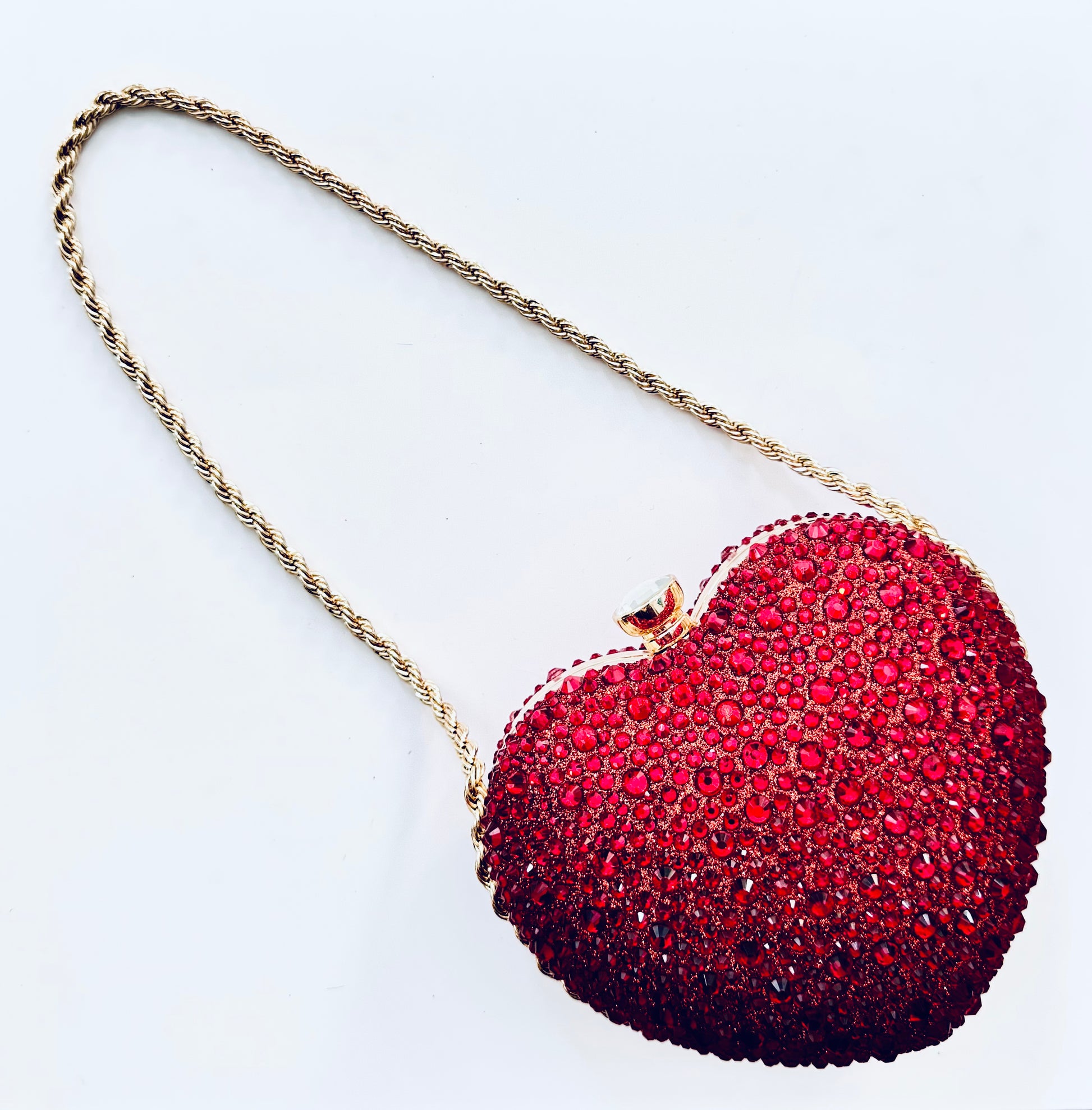 Heart-Shaped Diamond Clutch Bag
