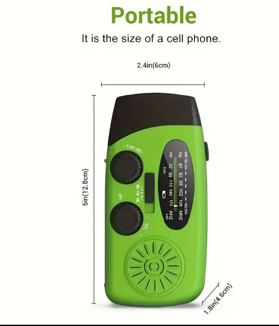 Emergency AM/FM Radio Charging Station (Solar/Hand Cranked/Electric)