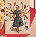 Multitasking Lady Blank Card