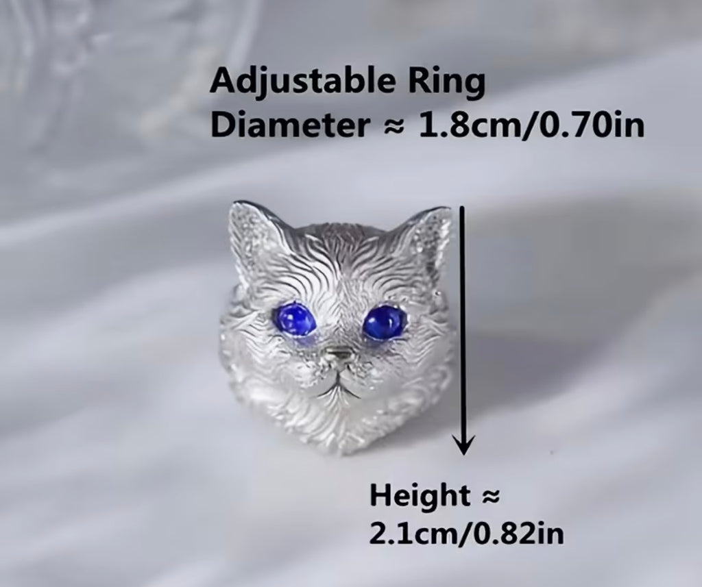 Cat Ring with Blue Eyes