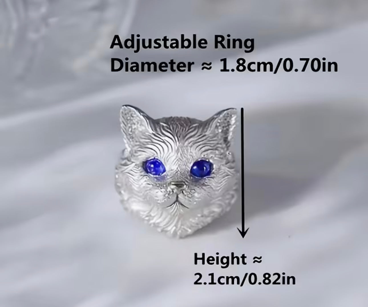 Cat Ring with Blue Eyes