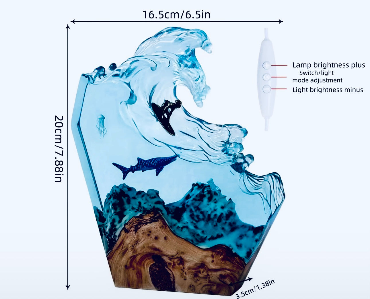 Resin Surfing Ocean Mood Lamp