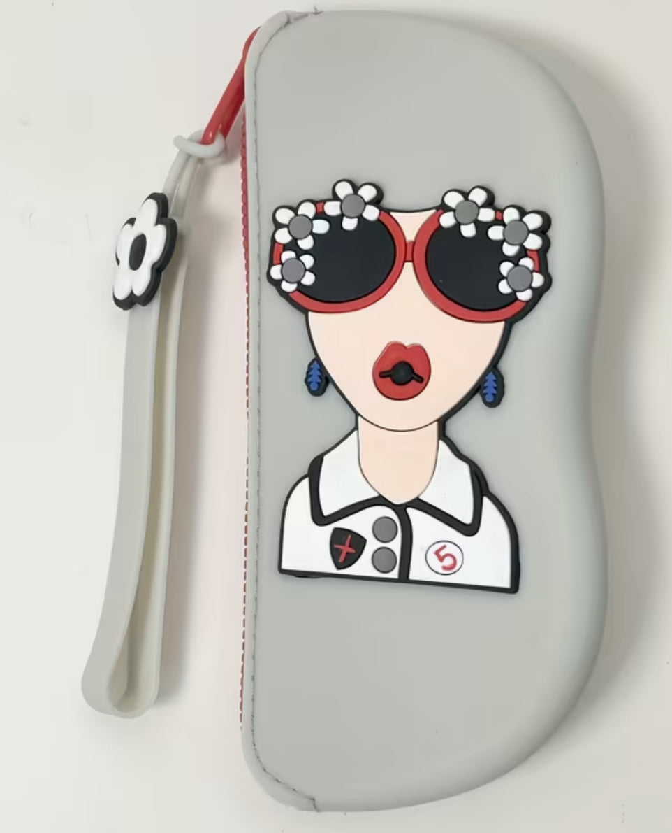 Étui à lunettes en silicone gris