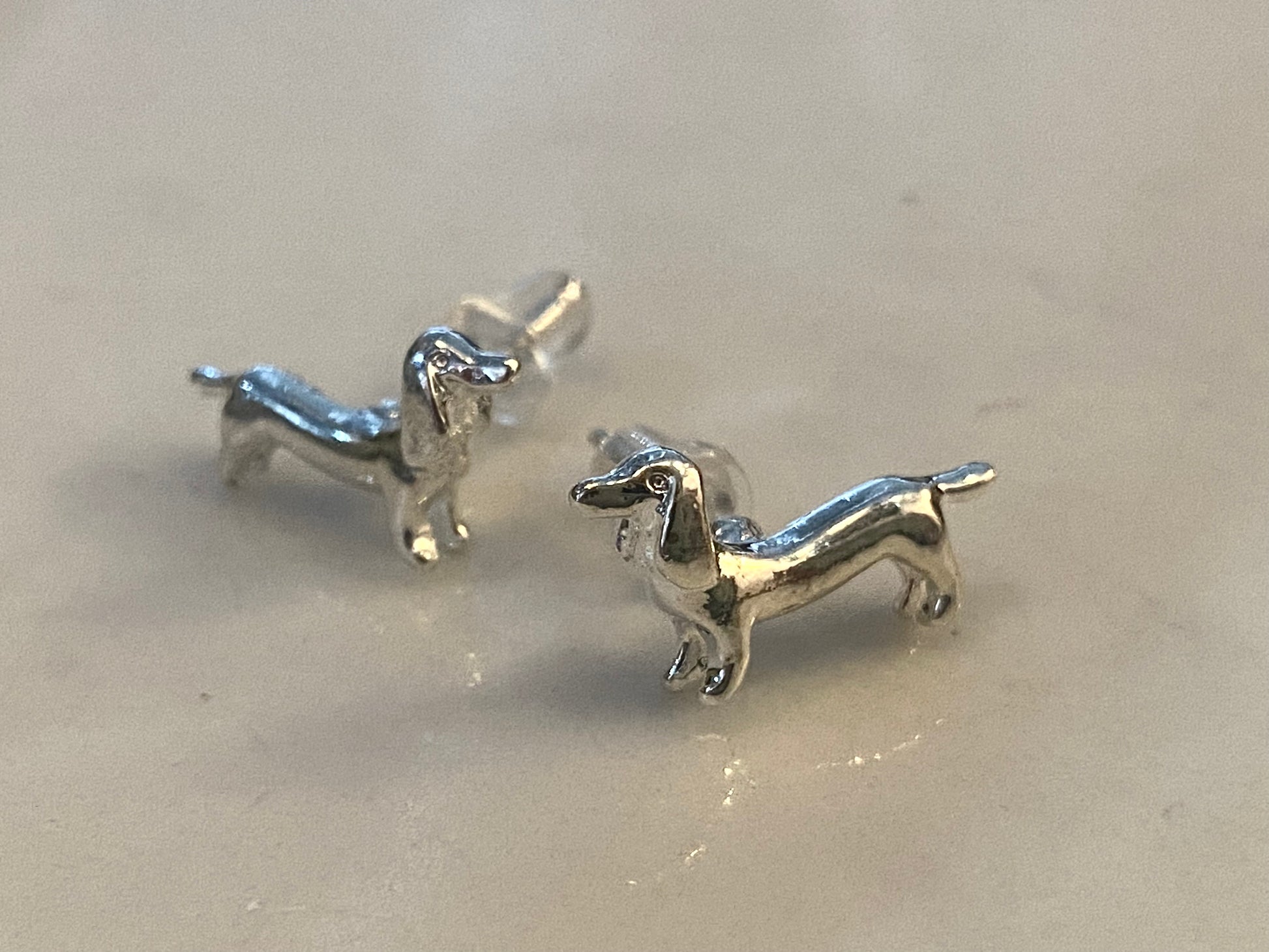 Dachshund stainless steel stud earrings