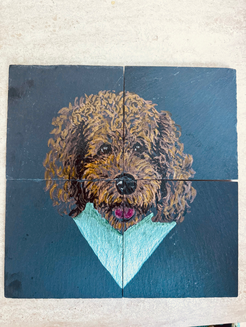 Stone Coasters (set 4 with customised painting)