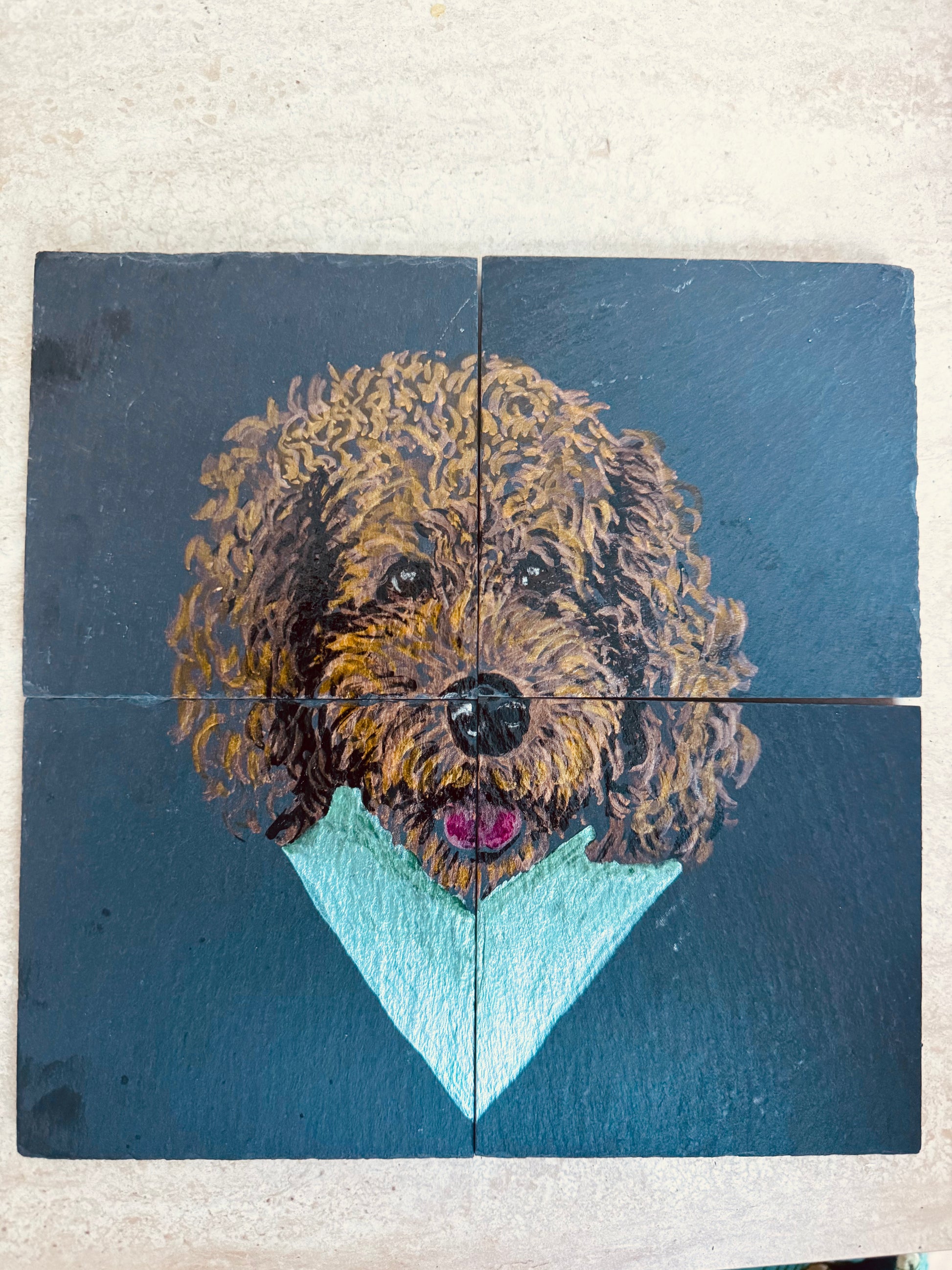 Stone Coasters (set 4 with customised painting)