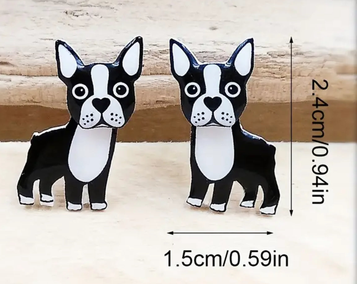 Boston Terrier stud earrings