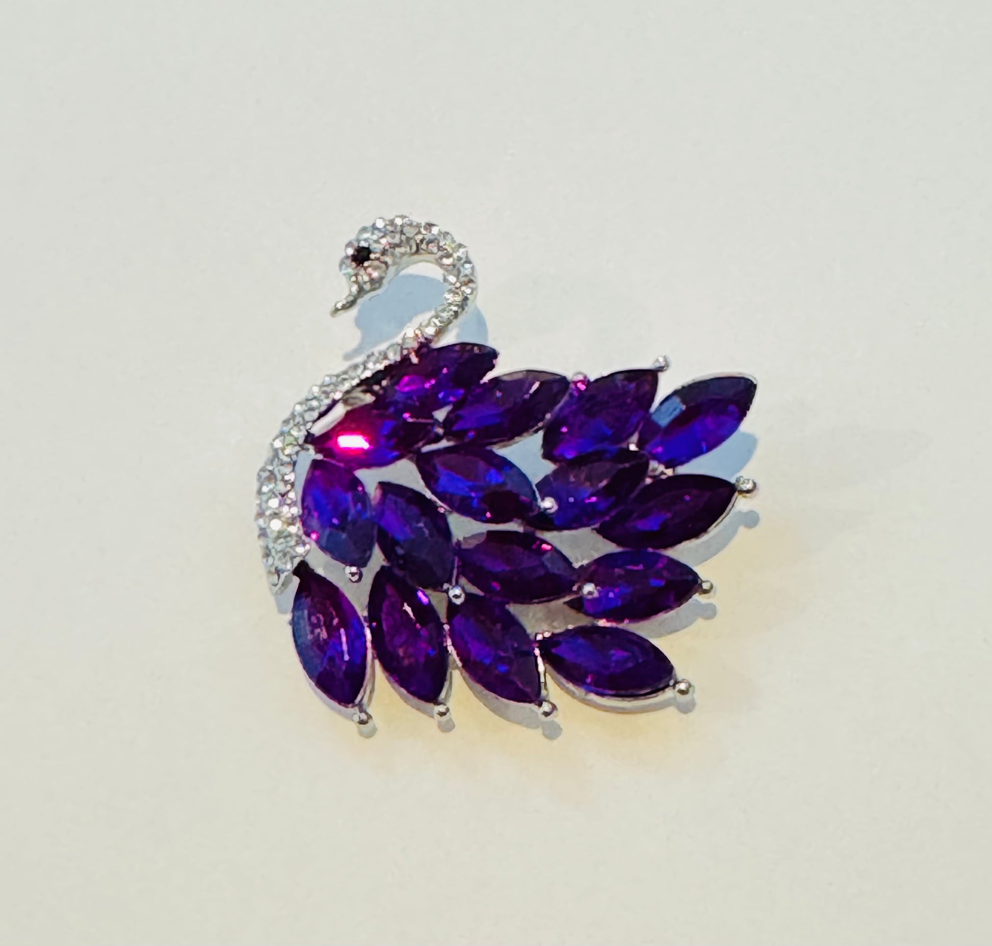Purple Swan Brooch