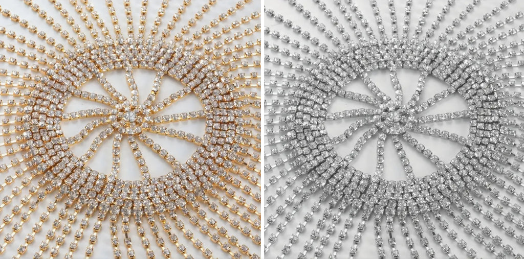 Perruque courte à pompons Diamonte (or ou argent)