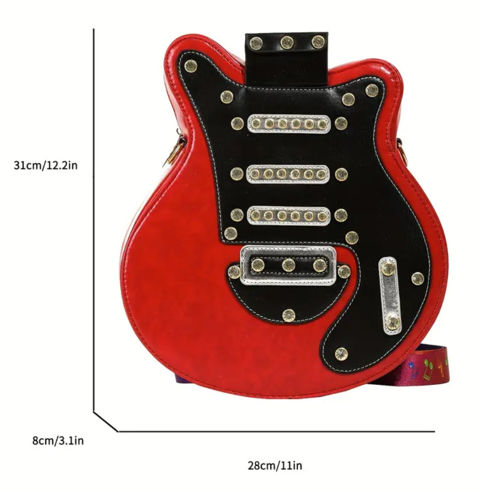 Grand sac à dos guitare rouge