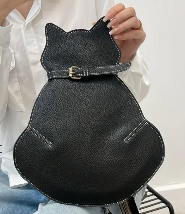 Fat Black Cat Shoulder Bag
