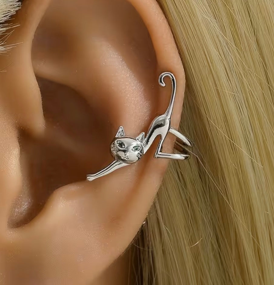 Silver Cat Ear Cuff