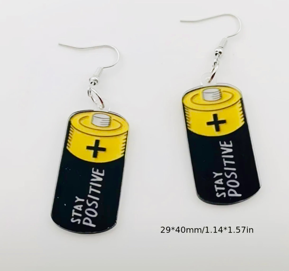 Stay Positive Battery Earrings