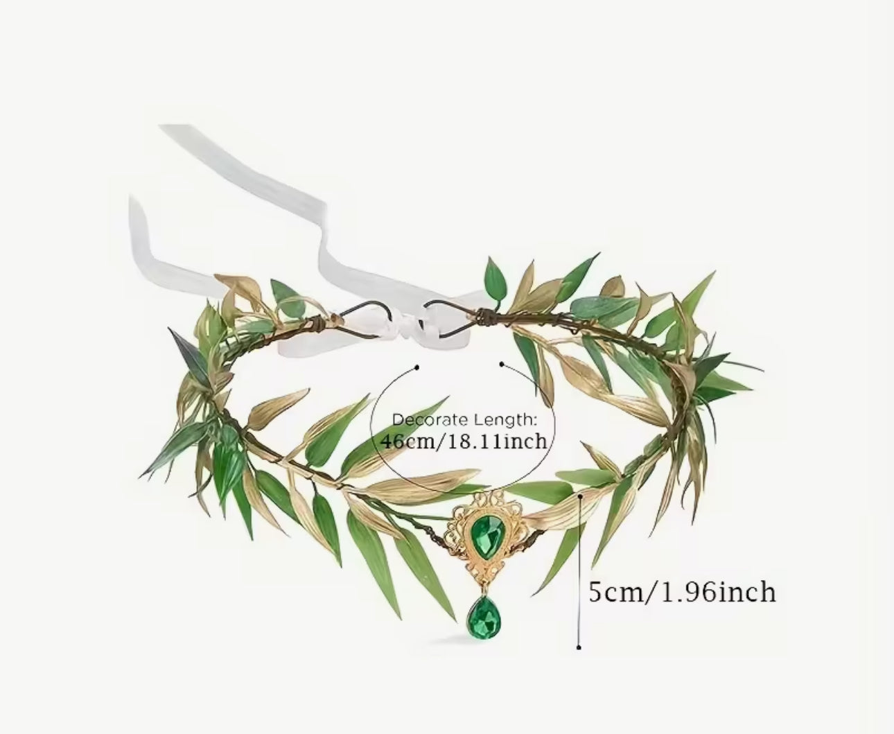 Coiffe en émeraude feuillue