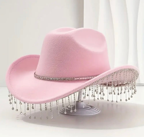 Pink Cowboy Hat with Diamantes
