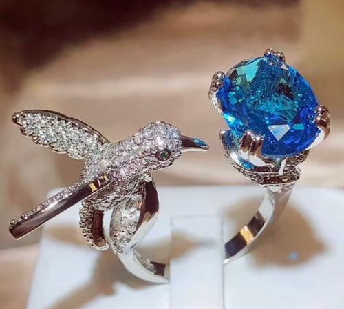 Zirconia Hummingbird  Ring