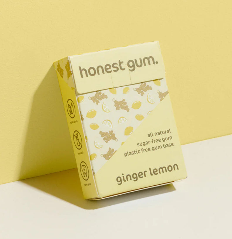 Chewing-gum naturel sans sucre au citron et au gingembre 
