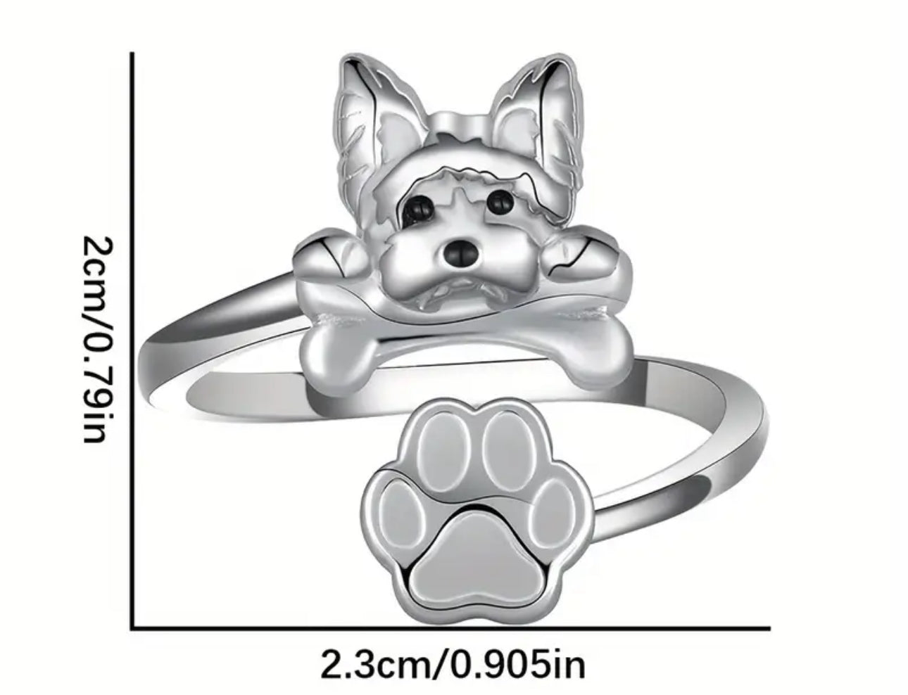 Yorkie Alloy Adjustable Ring