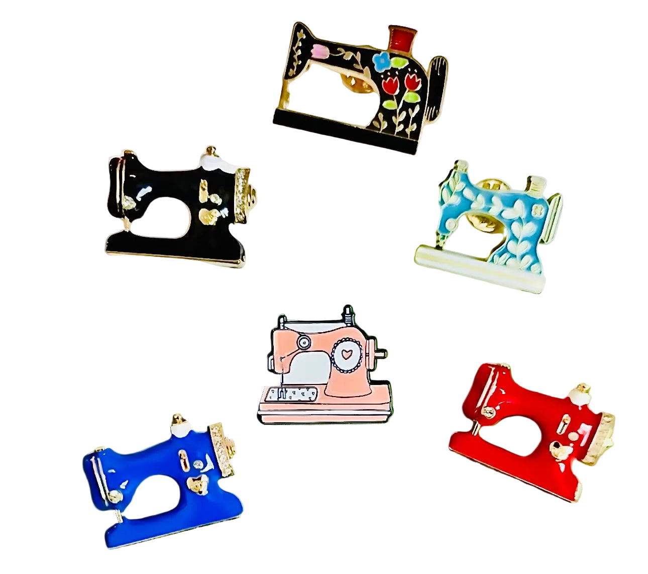 Vintage Sewing Machine Brooch (6 designs)