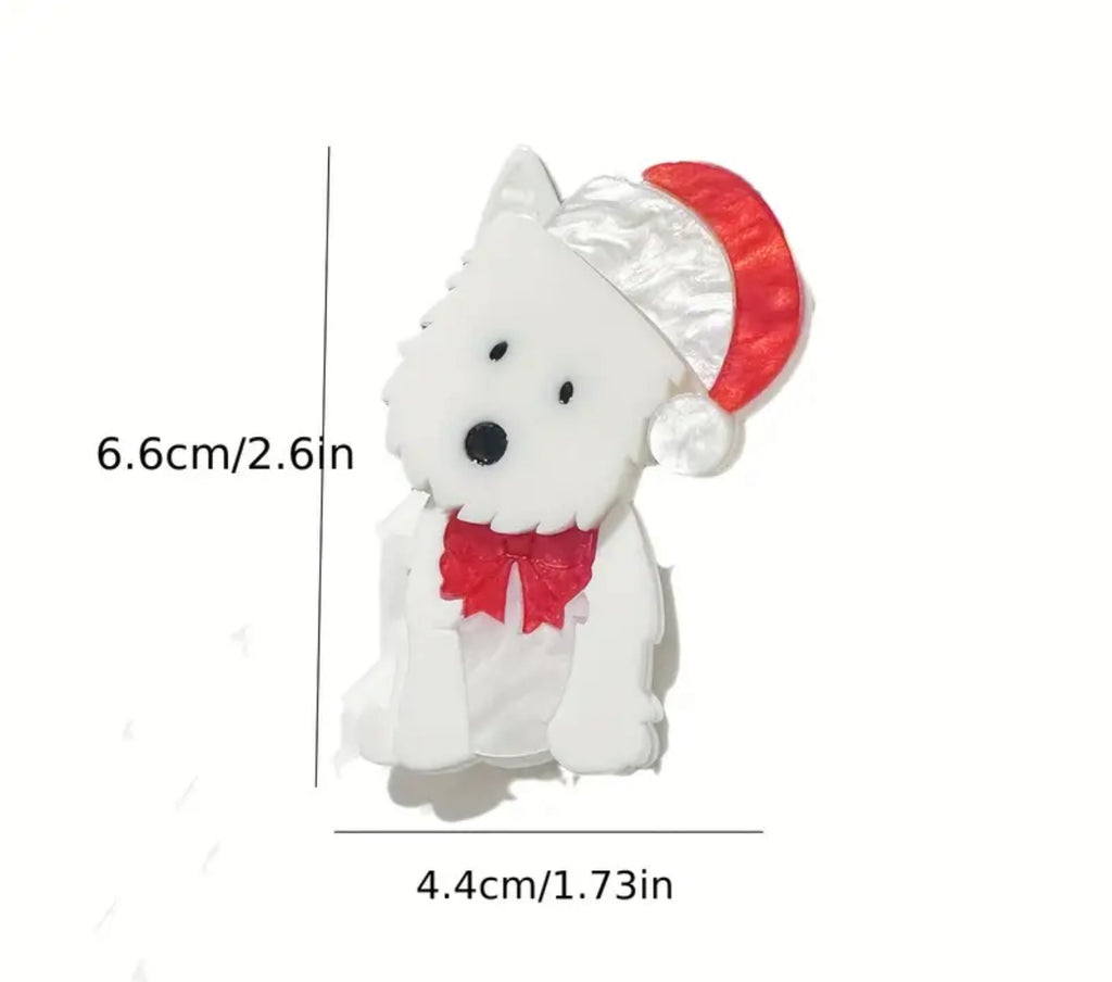 Broche chien de Noël