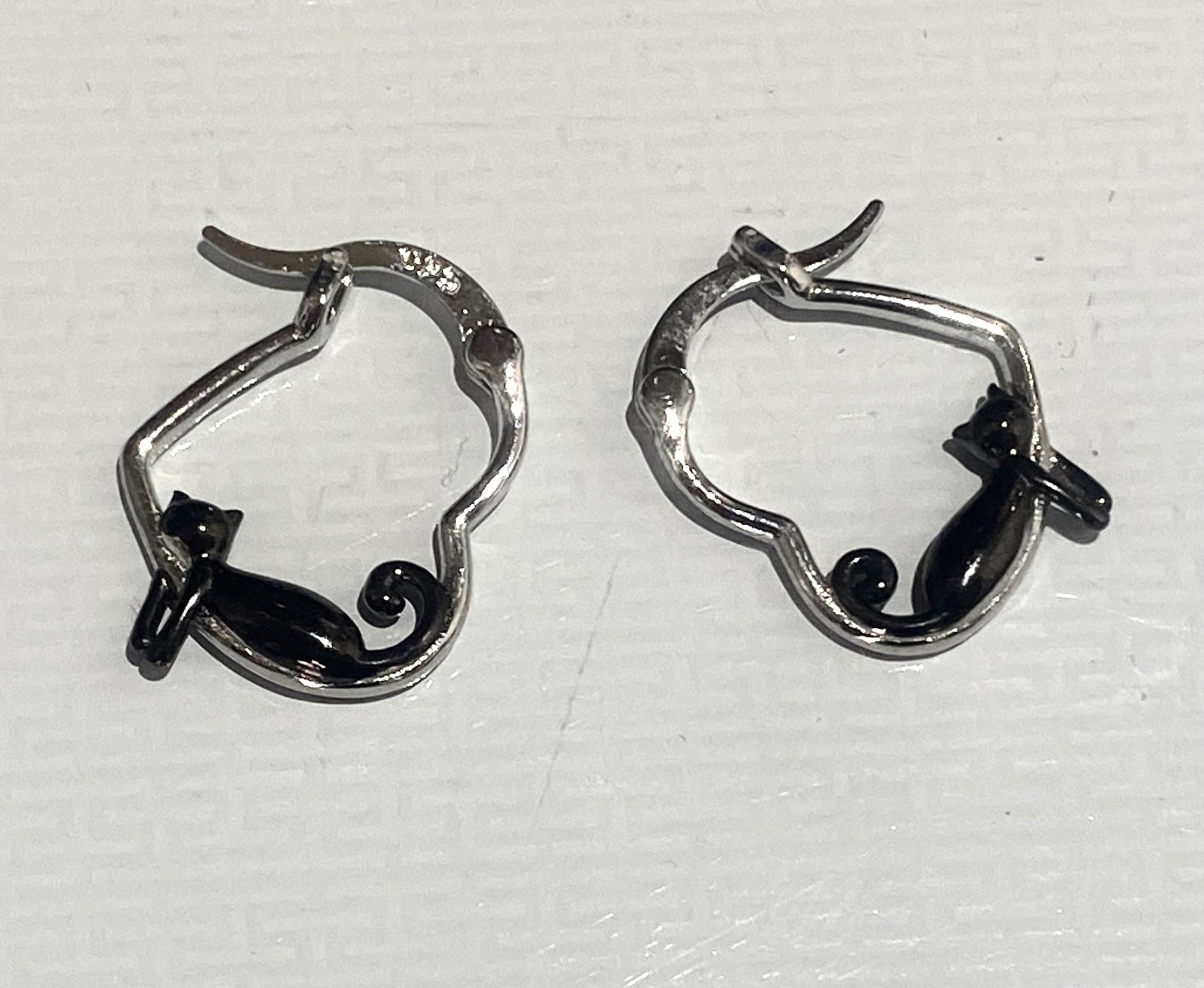 Sleeping Black Cat Earrings