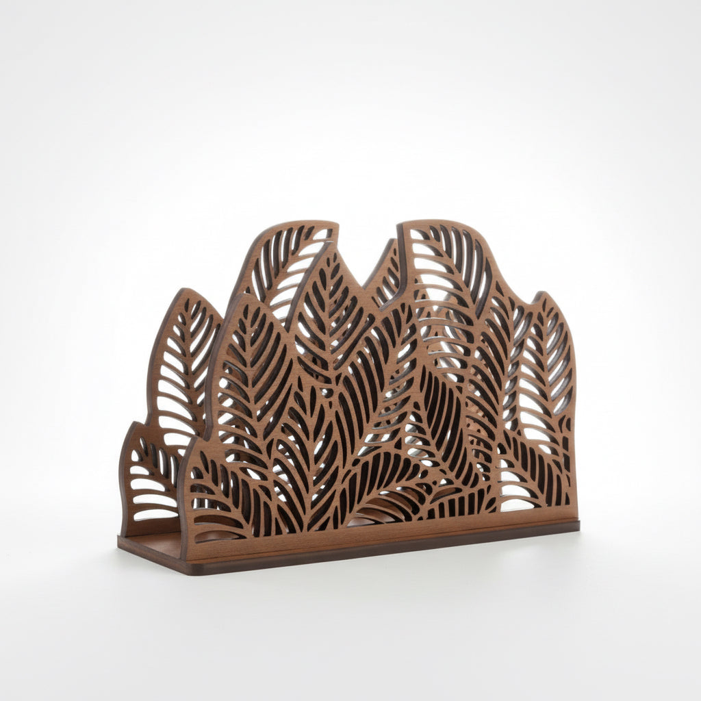 Wooden Leaves Napkin Holder