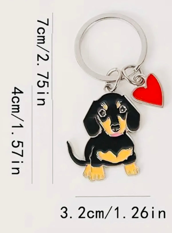 Porte-clés en métal Teckel