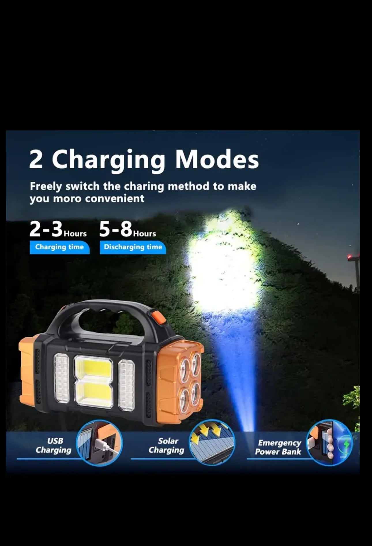 Solar/USB Charging Light with Power Bank