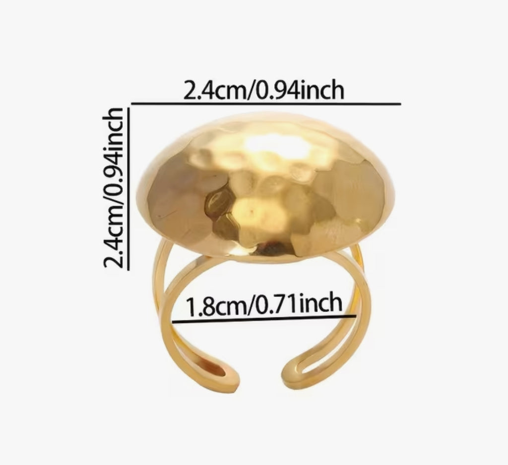 Hammered Stainless Steel Ring (Circle)