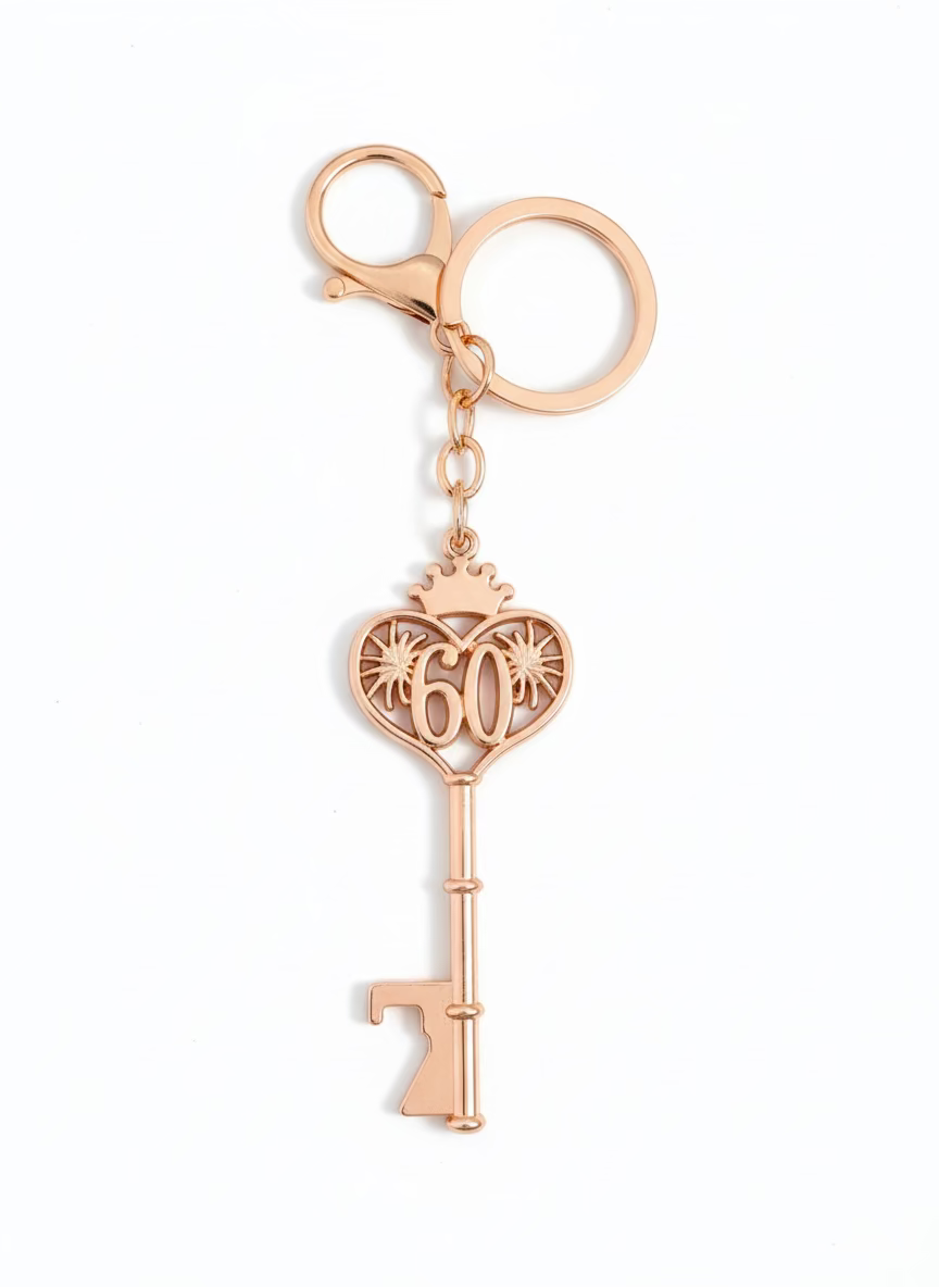 60th Birthday Key Keychain