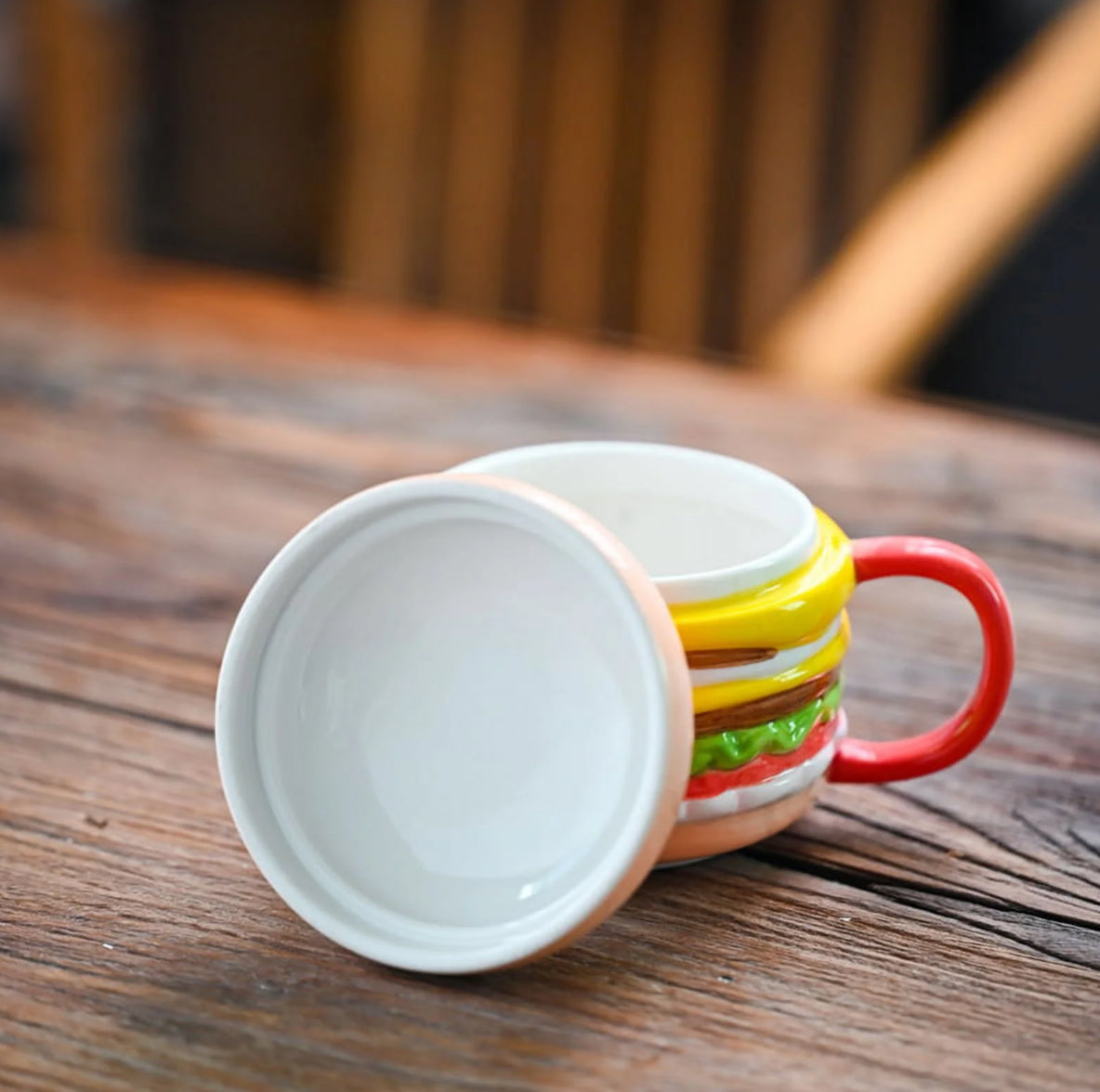 Burger mug and lid