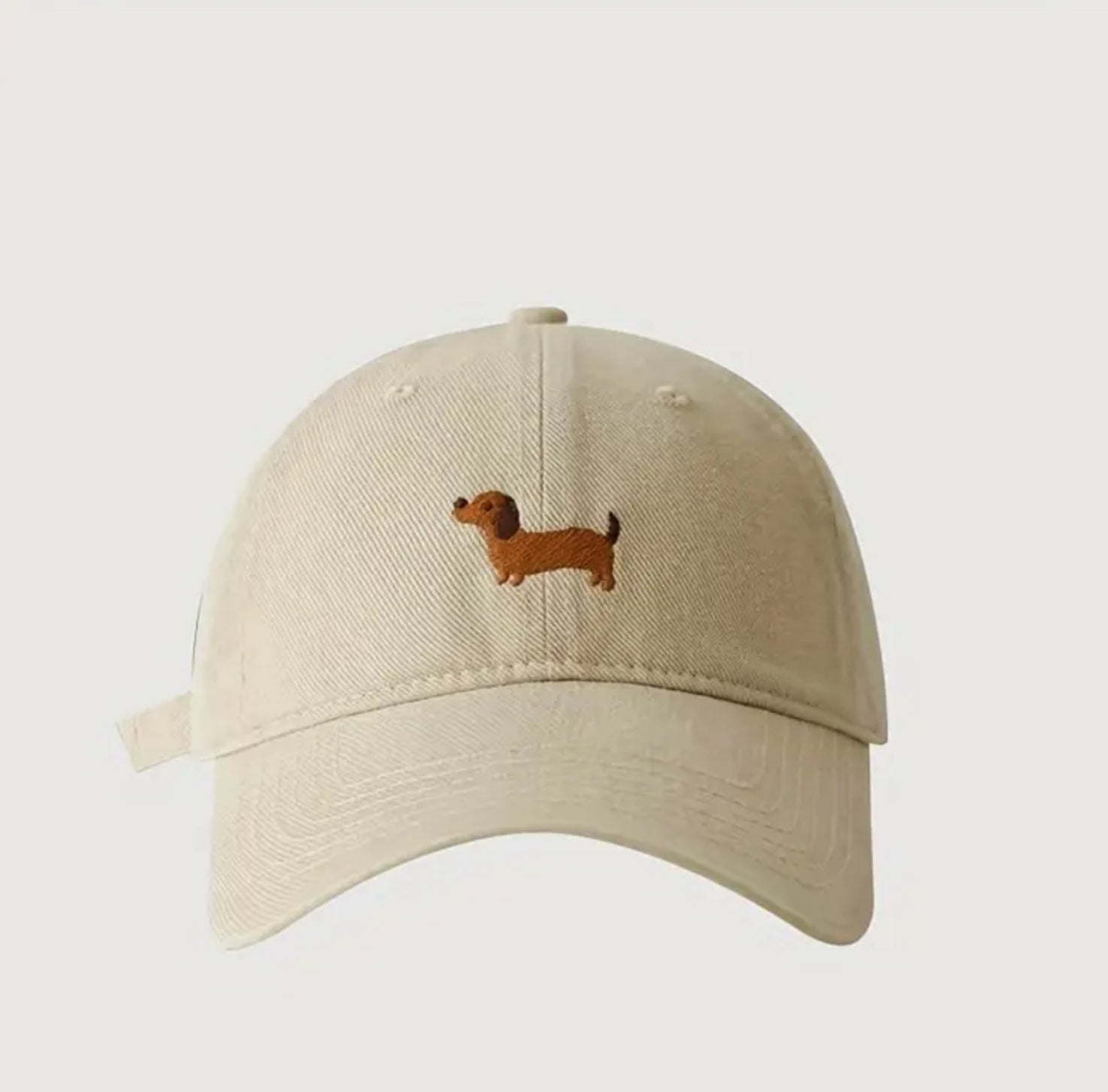 Beige Dachshund Cap