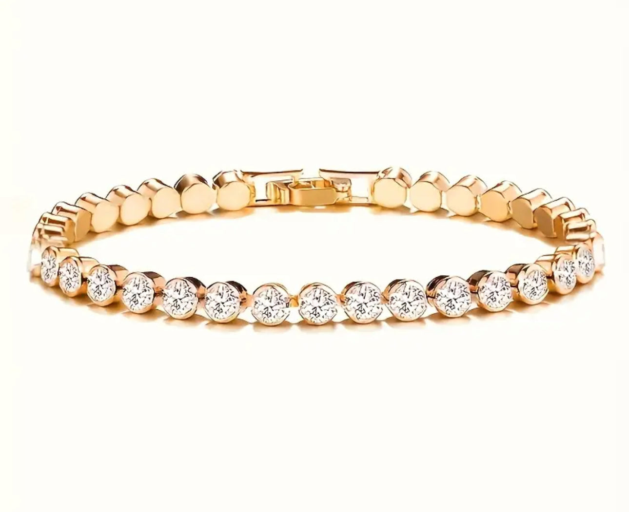 Bracelet autrichien en acier inoxydable avec diamants (or ou argent)