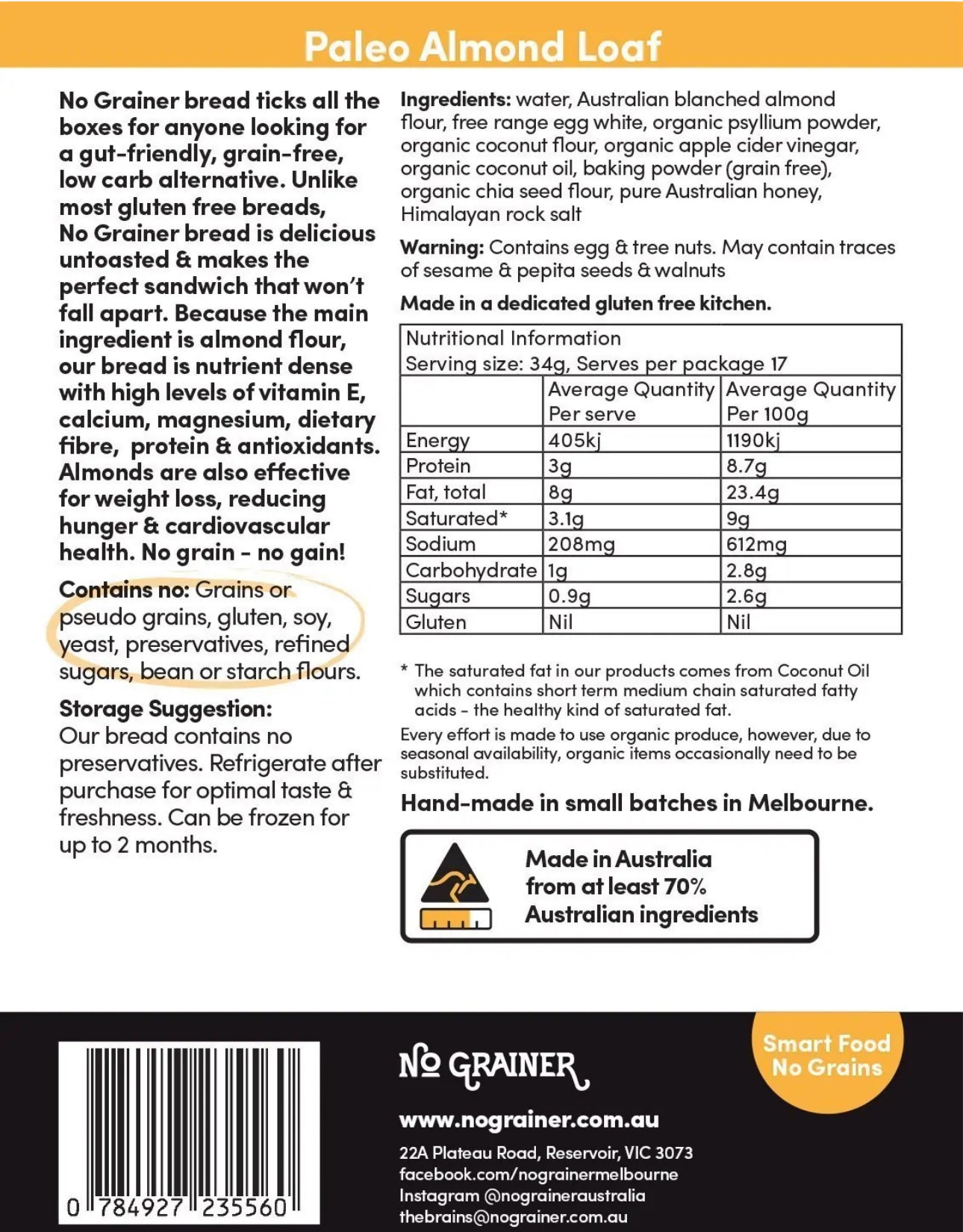 No Grainer Paleo Almond Loaf