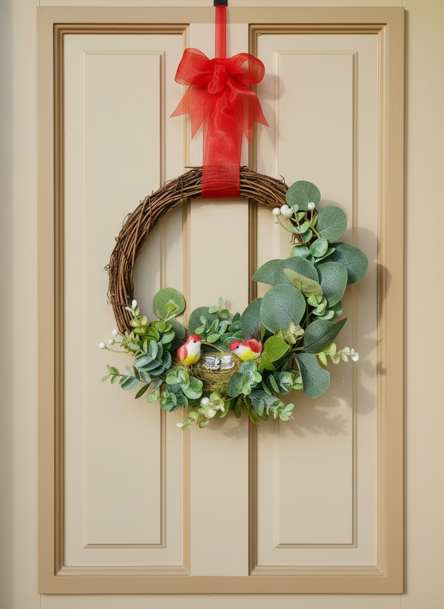 Handmade Bird Tea Party Wreath