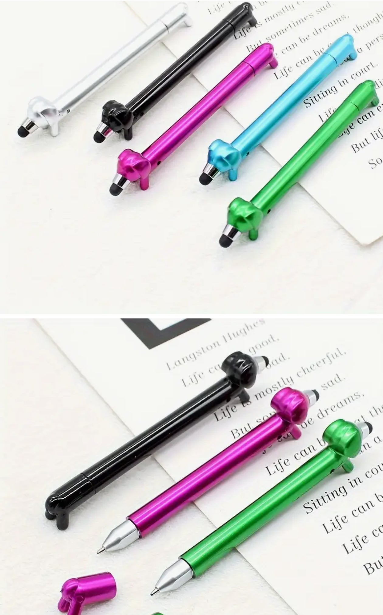 Stylo à bille teckel avec stylet