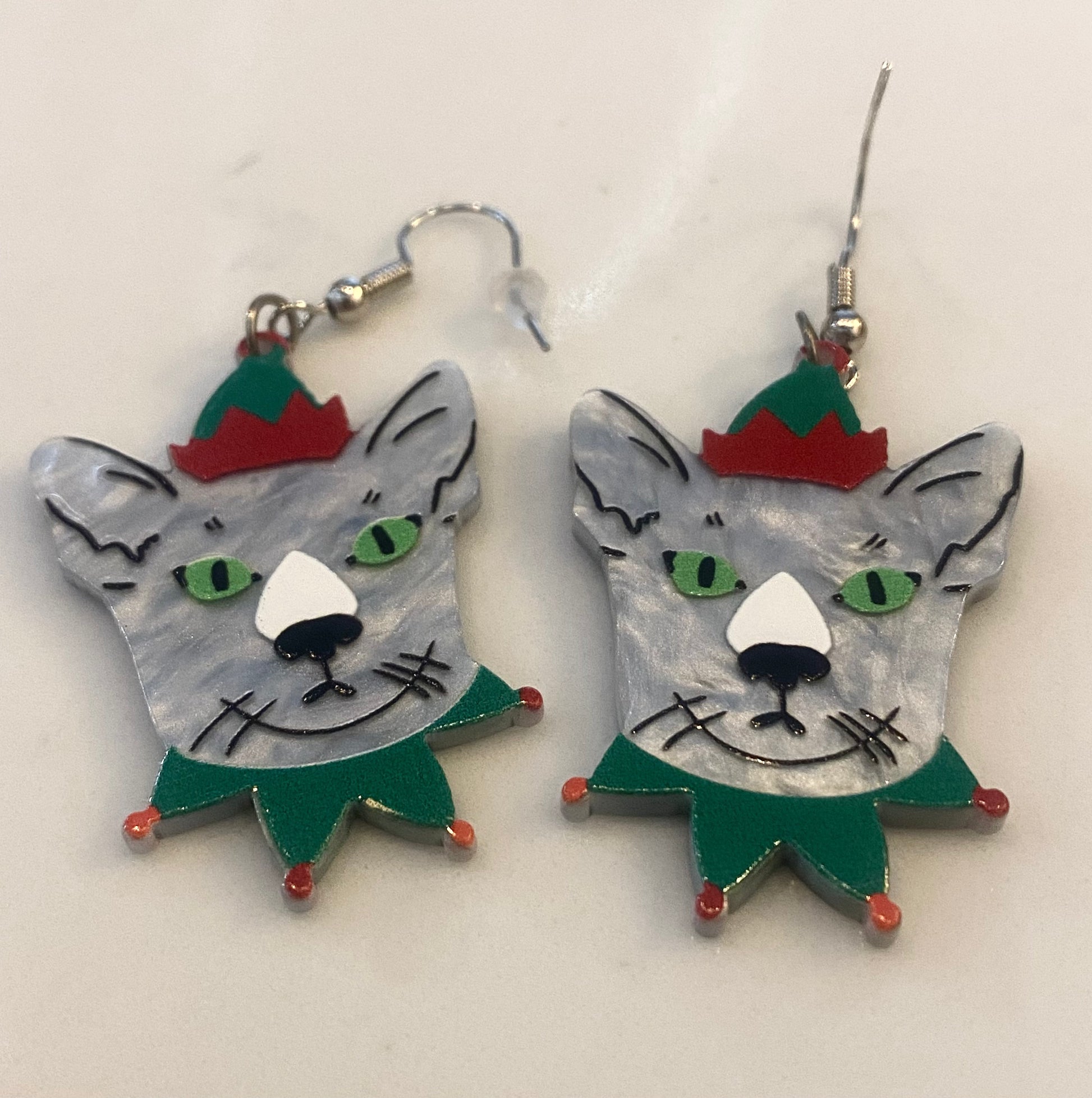 Christmas Earrings - Cat