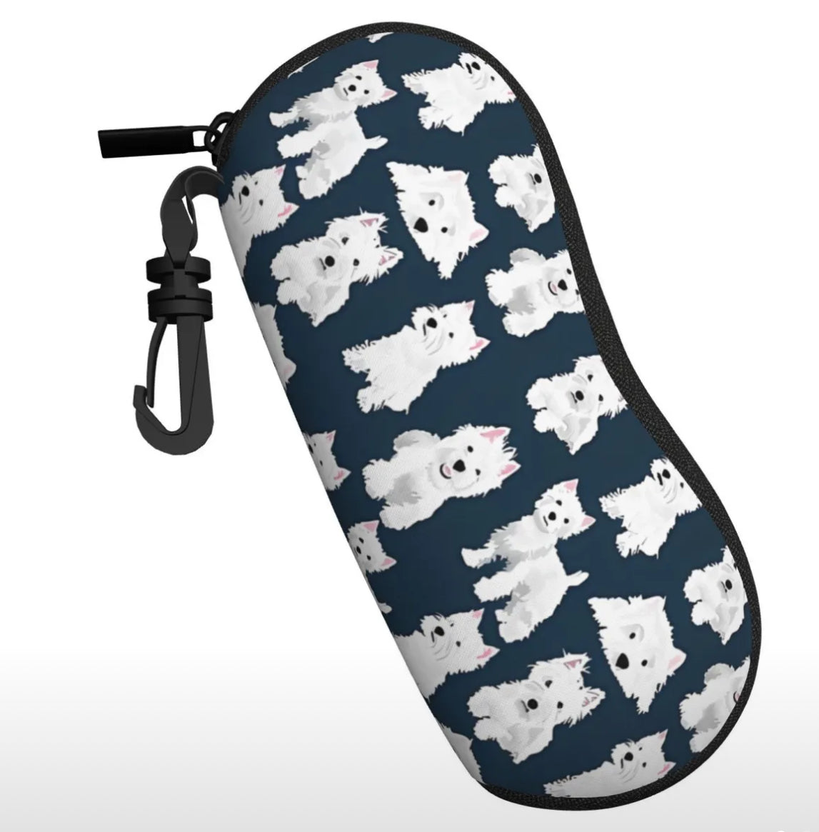 Westie Fabric Glasses Case
