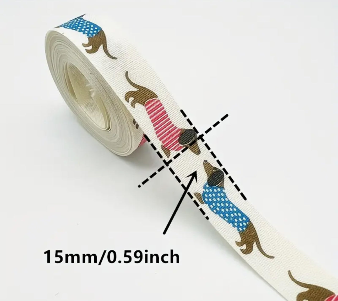 Dachshund Cotton Ribbon (1.5mm width 5yards)