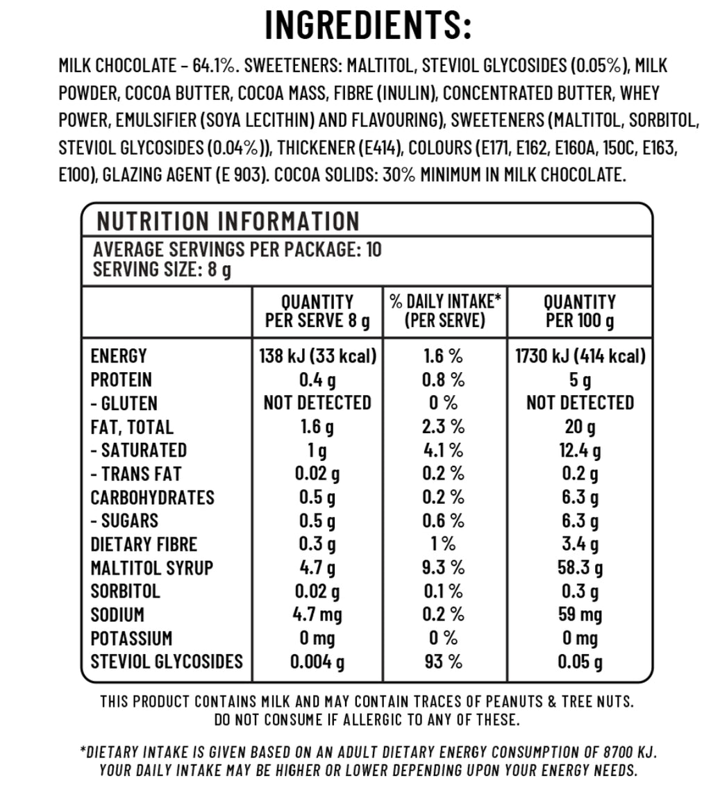 Fèves enrobées de chocolat sans sucre Be Smart 80 g