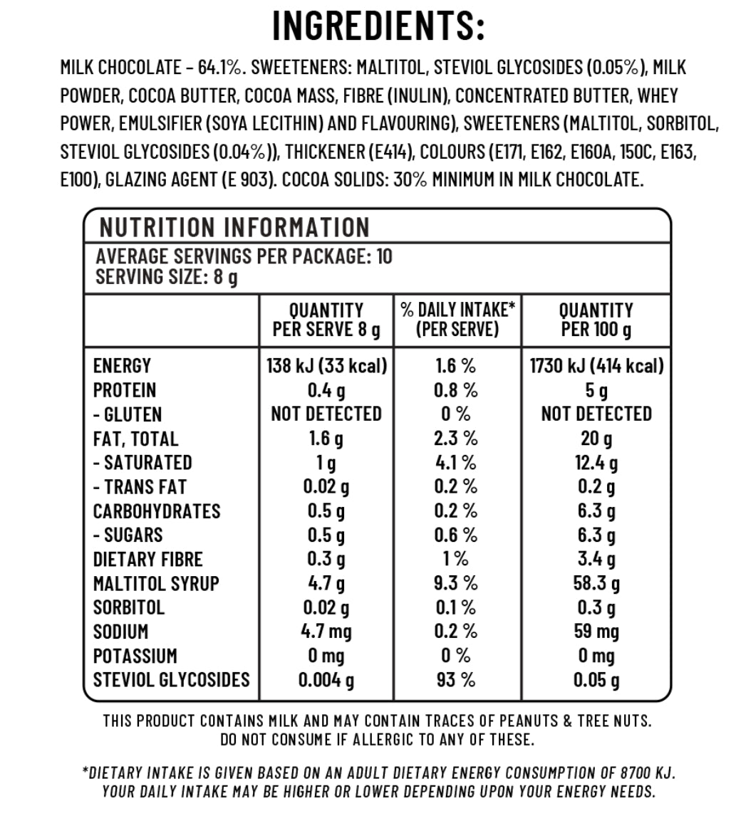 Fèves enrobées de chocolat sans sucre Be Smart 80 g