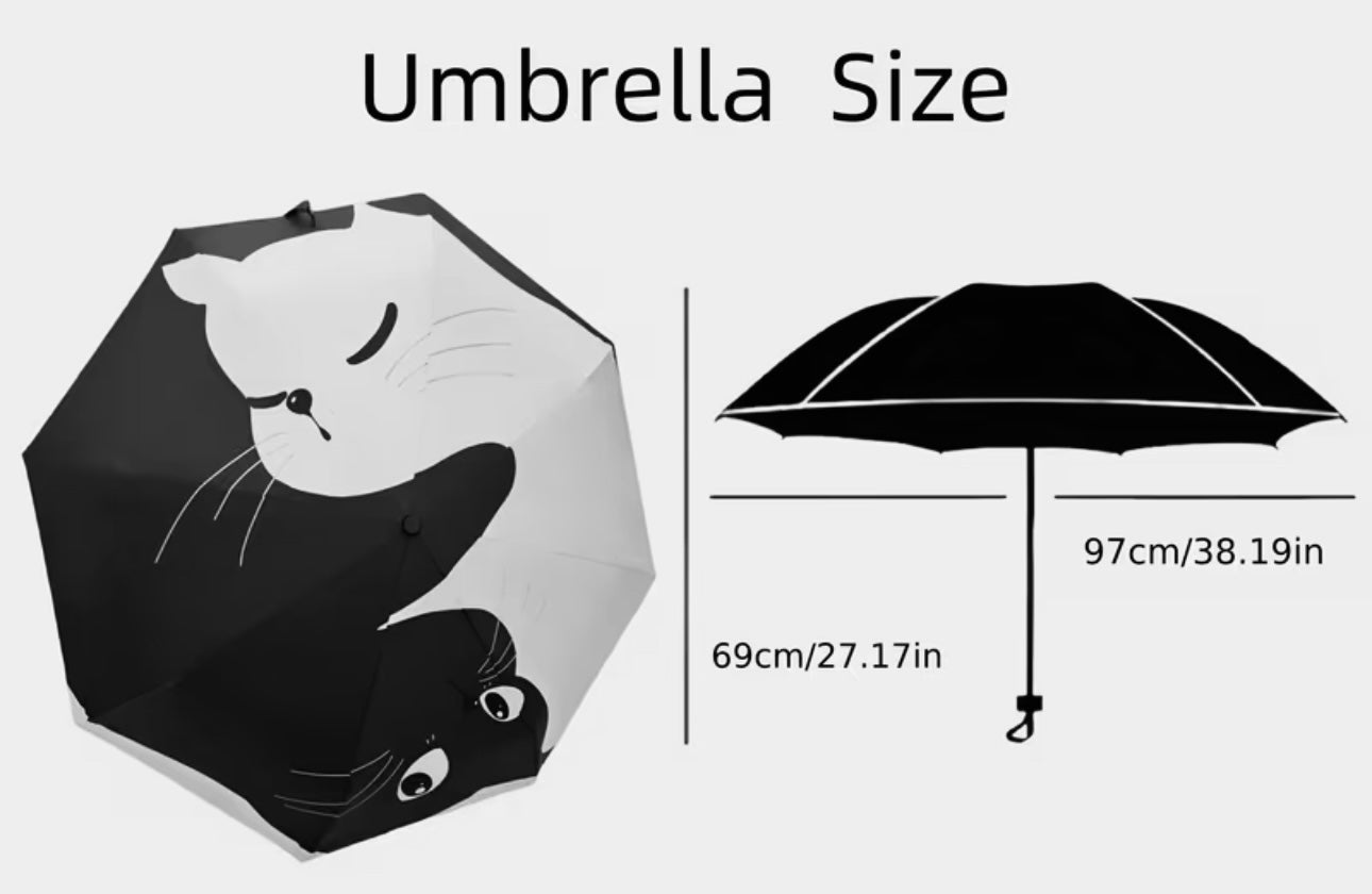 Parapluie chat noir et blanc