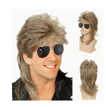 Brown Mullet wig 40cm